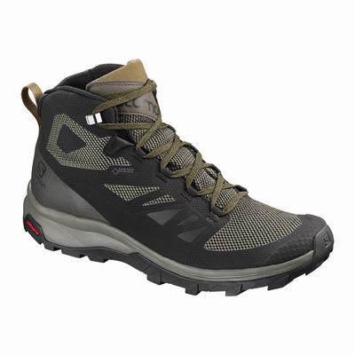 Salomon OUTLINE MID GORE-TEX - Miesten Vaelluskengät - Mustat/Ruskea